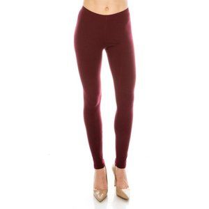 One Size Women's Comfort Stretch Soft Solid Print 3" High Waist Active BURGUNDY